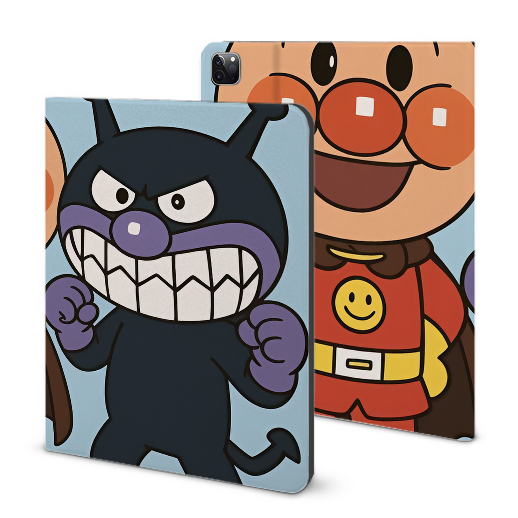 （画像用） アンパンマン Anpanman IPad ケース ブック型 PUレザー TPU 耐衝撃 軽量 薄型 ペン収納なし 全面保護 IPad 各モデル対応